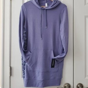 Ideology Printed-Panel Long Hoodie Sweatshirt